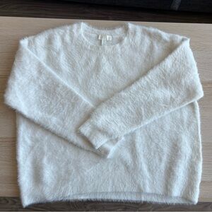 Cozy White Fuzzy Sweater